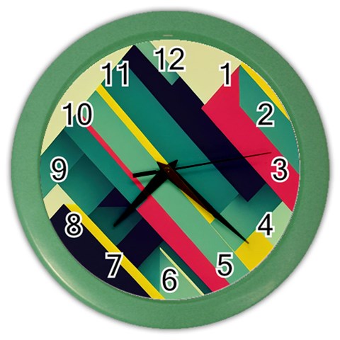Abstract Geometric Design Pattern Color Wall Clock from ArtsNow.com Front