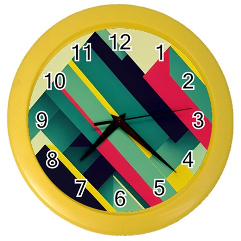 Abstract Geometric Design Pattern Color Wall Clock from ArtsNow.com Front