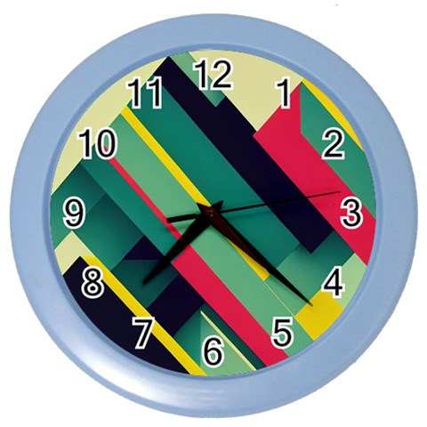 Abstract Geometric Design Pattern Color Wall Clock from ArtsNow.com Front