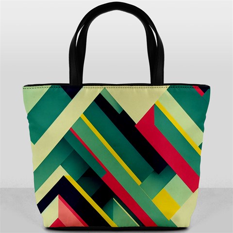 Abstract Geometric Design Pattern Bucket Bag from ArtsNow.com Back