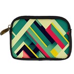 Abstract Geometric Design Pattern Digital Camera Leather Case