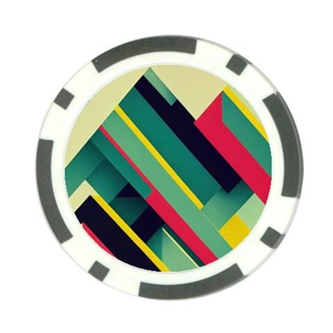 Abstract Geometric Design Pattern Poker Chip Card Guard (10 pack) from ArtsNow.com Front