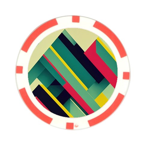 Abstract Geometric Design Pattern Poker Chip Card Guard (10 pack) from ArtsNow.com Front