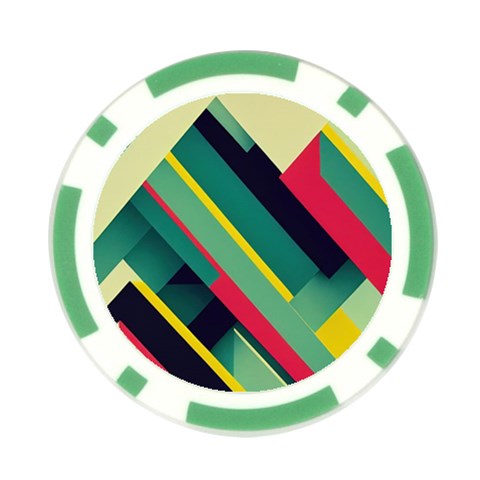 Abstract Geometric Design Pattern Poker Chip Card Guard (10 pack) from ArtsNow.com Front