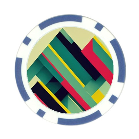 Abstract Geometric Design Pattern Poker Chip Card Guard (10 pack) from ArtsNow.com Front