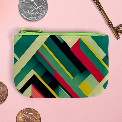 Abstract Geometric Design Pattern Mini Coin Purse from ArtsNow.com Front