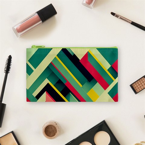 Abstract Geometric Design Pattern Cosmetic Bag (Small) from ArtsNow.com Front