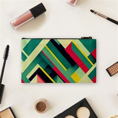 Abstract Geometric Design Pattern Cosmetic Bag (Small) from ArtsNow.com Back