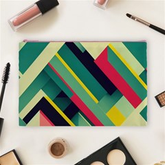 Abstract Geometric Design Pattern Cosmetic Bag (Large) from ArtsNow.com Front