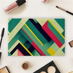 Abstract Geometric Design Pattern Cosmetic Bag (Large) from ArtsNow.com Back