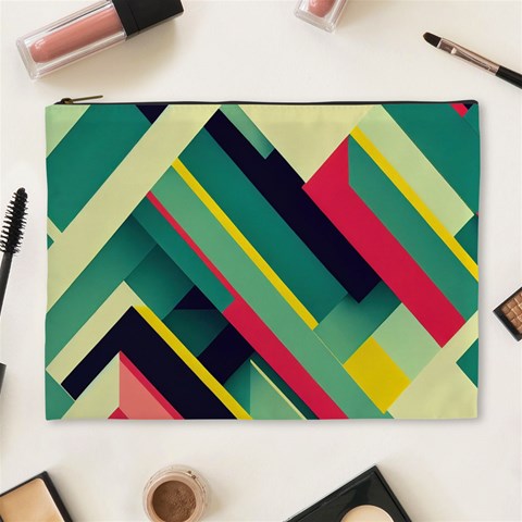 Abstract Geometric Design Pattern Cosmetic Bag (XL) from ArtsNow.com Front