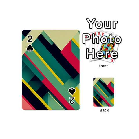Abstract Geometric Design Pattern Playing Cards 54 Designs (Mini) from ArtsNow.com Front - Spade2