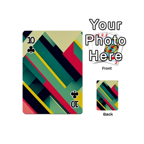 Abstract Geometric Design Pattern Playing Cards 54 Designs (Mini) from ArtsNow.com Front - Club10