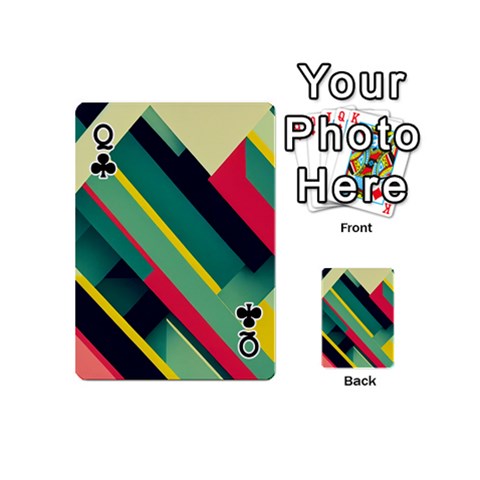 Queen Abstract Geometric Design Pattern Playing Cards 54 Designs (Mini) from ArtsNow.com Front - ClubQ