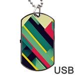 Abstract Geometric Design Pattern Dog Tag USB Flash (Two Sides)