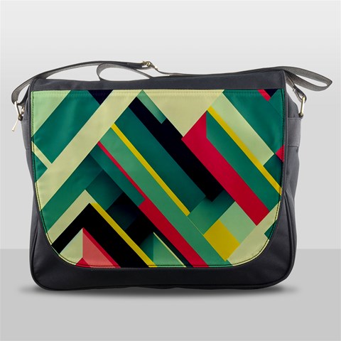 Abstract Geometric Design Pattern Messenger Bag from ArtsNow.com Front