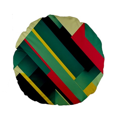 Abstract Geometric Design Pattern Standard 15  Premium Round Cushions from ArtsNow.com Front