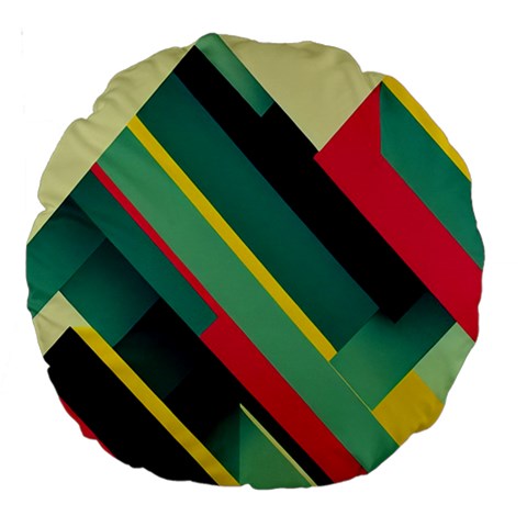 Abstract Geometric Design Pattern Large 18  Premium Round Cushions from ArtsNow.com Front