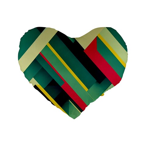 Abstract Geometric Design Pattern Standard 16  Premium Heart Shape Cushions from ArtsNow.com Front