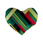 Abstract Geometric Design Pattern Standard 16  Premium Heart Shape Cushions