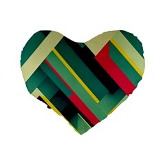 Abstract Geometric Design Pattern Standard 16  Premium Heart Shape Cushions from ArtsNow.com Back