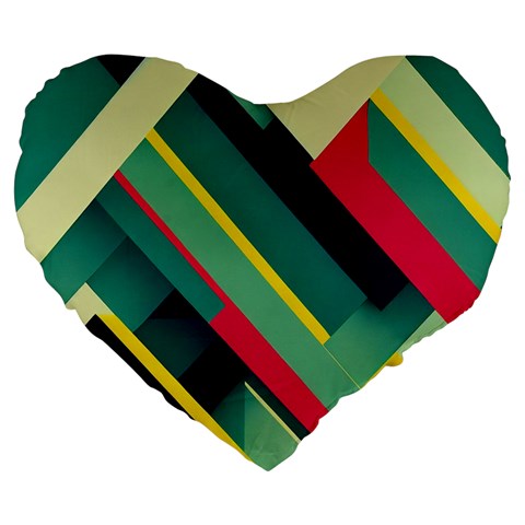 Abstract Geometric Design Pattern Large 19  Premium Heart Shape Cushions from ArtsNow.com Front