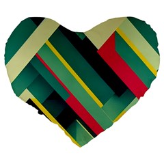 Abstract Geometric Design Pattern Large 19  Premium Heart Shape Cushions from ArtsNow.com Back