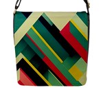 Abstract Geometric Design Pattern Flap Closure Messenger Bag (L)