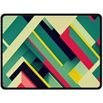 Abstract Geometric Design Pattern Two Sides Fleece Blanket (Large)