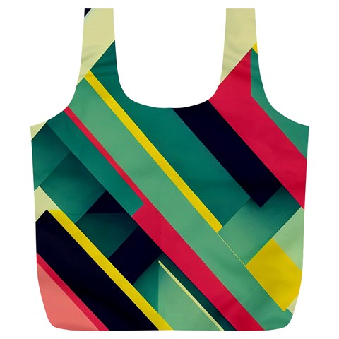 Abstract Geometric Design Pattern Full Print Recycle Bag (XL) from ArtsNow.com Front