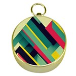 Abstract Geometric Design Pattern Gold Compasses
