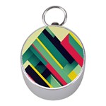 Abstract Geometric Design Pattern Mini Silver Compasses
