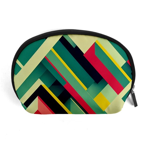 Abstract Geometric Design Pattern Accessory Pouch (Large) from ArtsNow.com Front