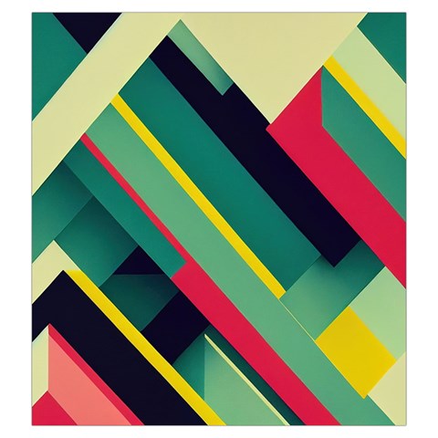 Abstract Geometric Design Pattern Drawstring Pouch (Large) from ArtsNow.com Front