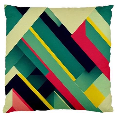 Abstract Geometric Design Pattern Large Premium Plush Fleece Cushion Case (Two Sides) from ArtsNow.com Front