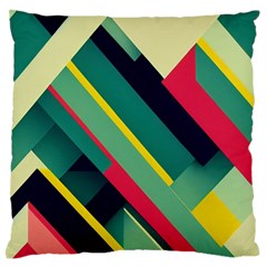 Abstract Geometric Design Pattern Large Premium Plush Fleece Cushion Case (Two Sides) from ArtsNow.com Back