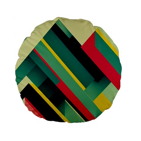 Abstract Geometric Design Pattern Standard 15  Premium Flano Round Cushions from ArtsNow.com Back