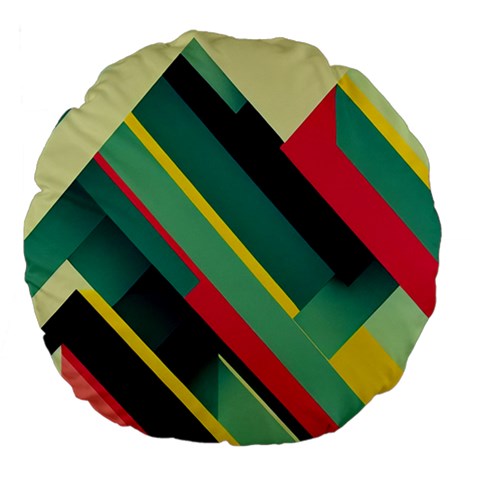 Abstract Geometric Design Pattern Large 18  Premium Flano Round Cushions from ArtsNow.com Front