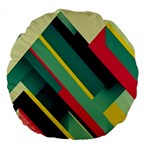 Abstract Geometric Design Pattern Large 18  Premium Flano Round Cushions