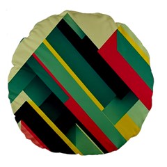 Abstract Geometric Design Pattern Large 18  Premium Flano Round Cushions from ArtsNow.com Back