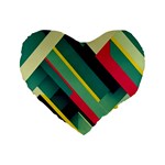 Abstract Geometric Design Pattern Standard 16  Premium Flano Heart Shape Cushions