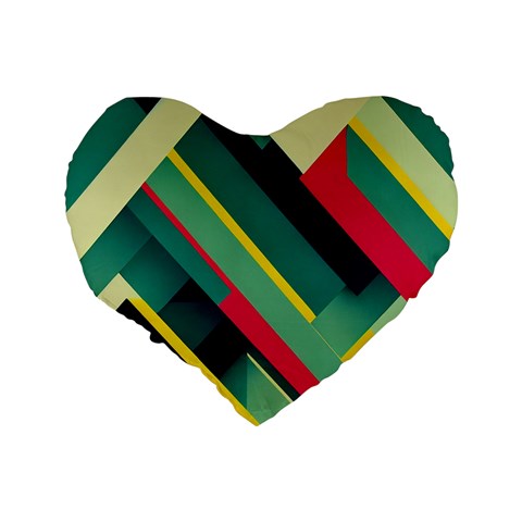 Abstract Geometric Design Pattern Standard 16  Premium Flano Heart Shape Cushions from ArtsNow.com Back