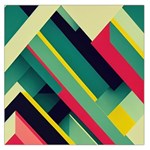 Abstract Geometric Design Pattern Square Satin Scarf (36  x 36 )