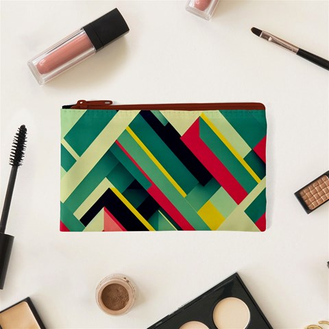 Abstract Geometric Design Pattern Cosmetic Bag (XS) from ArtsNow.com Front