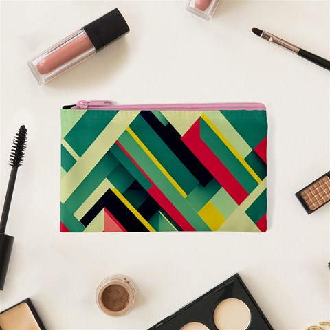 Abstract Geometric Design Pattern Cosmetic Bag (XS) from ArtsNow.com Front