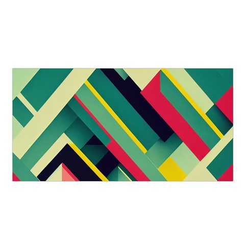 Abstract Geometric Design Pattern Satin Shawl 45  x 80  from ArtsNow.com Front