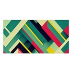 Abstract Geometric Design Pattern Satin Shawl 45  x 80 