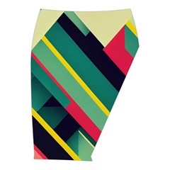 Abstract Geometric Design Pattern Midi Wrap Pencil Skirt from ArtsNow.com  Front Right 