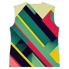 Abstract Geometric Design Pattern Women s Button Up Vest from ArtsNow.com Back