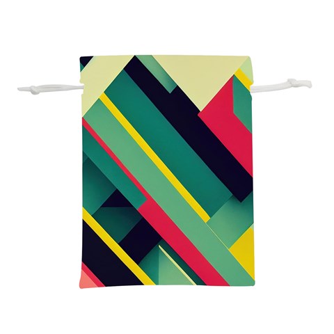Abstract Geometric Design Pattern Lightweight Drawstring Pouch (S) from ArtsNow.com Front